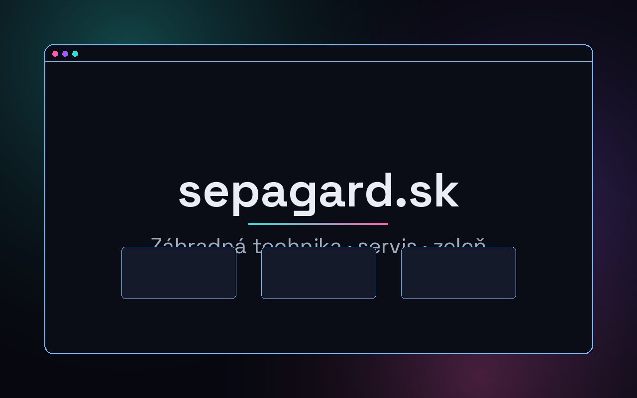 Ukážka webu sepagard.sk na notebooku