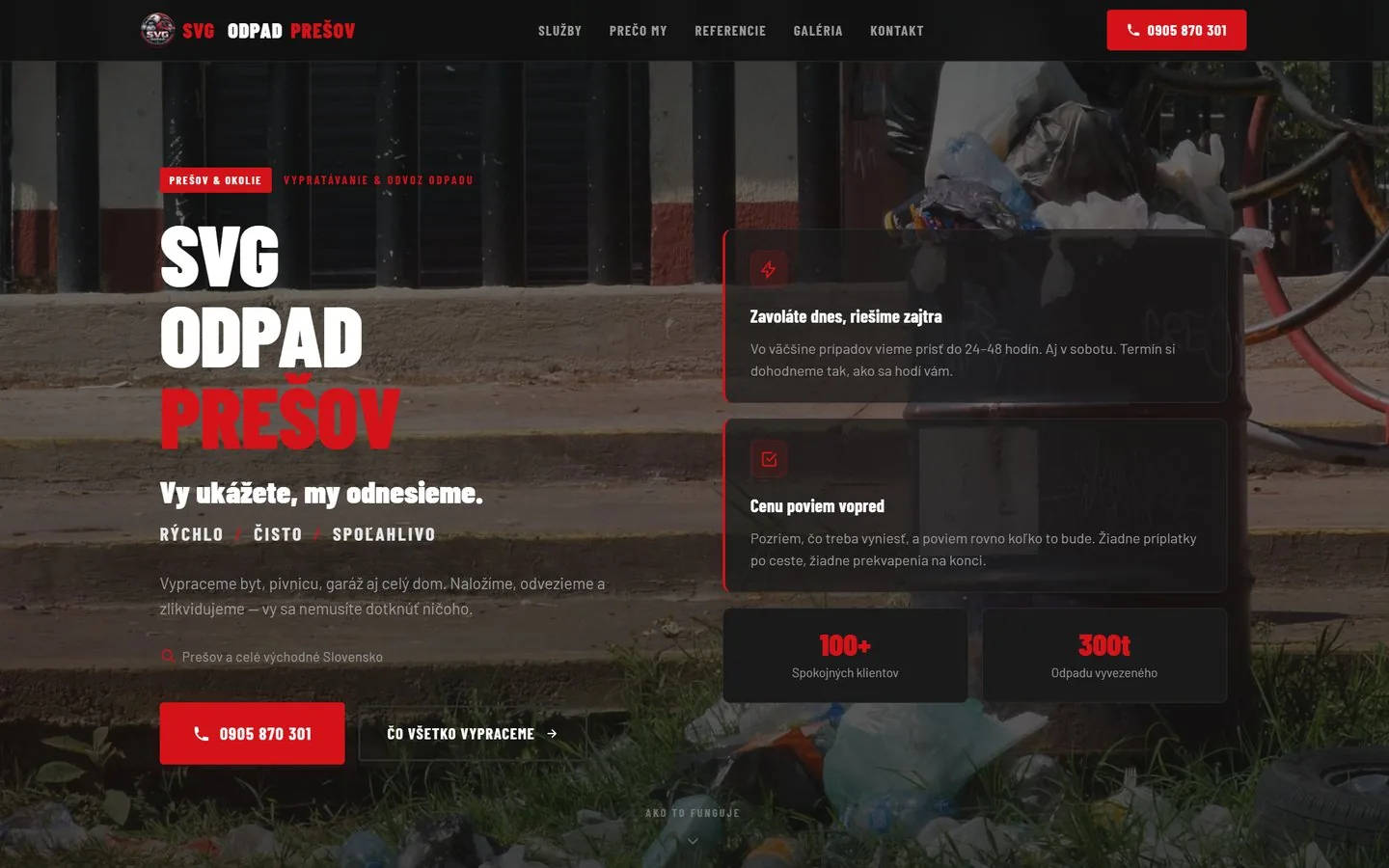 Tvorba webových stránok pre firmu — referencia svgodpad.com na MacBooku Pro